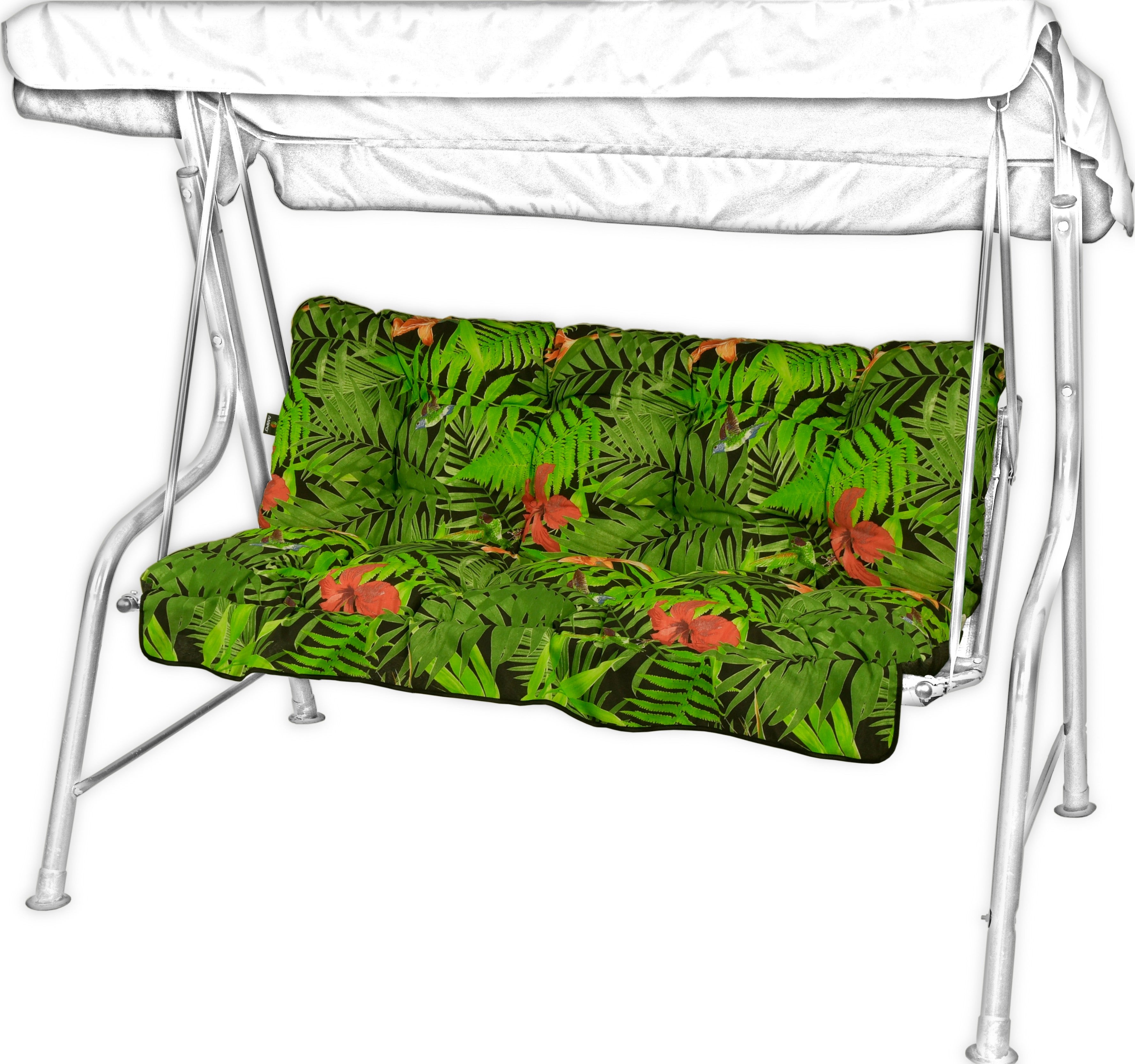 Poduszka na huśtawkę ogrodową AMPO 135 cm zielony czarny czerwony 1 szt.