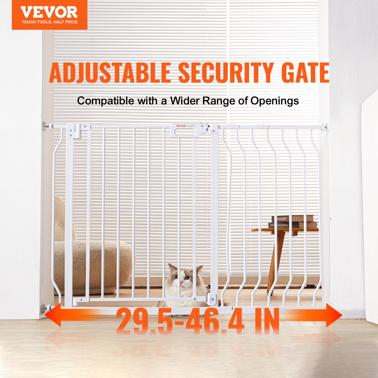 Barriere de Securite Extensible 75-118 cm Hauteur 76 cm Barriere deEscalier a Fermeture Automatique sans Percage Grande Ouverture 533 mm a 180° VEVOR - 2