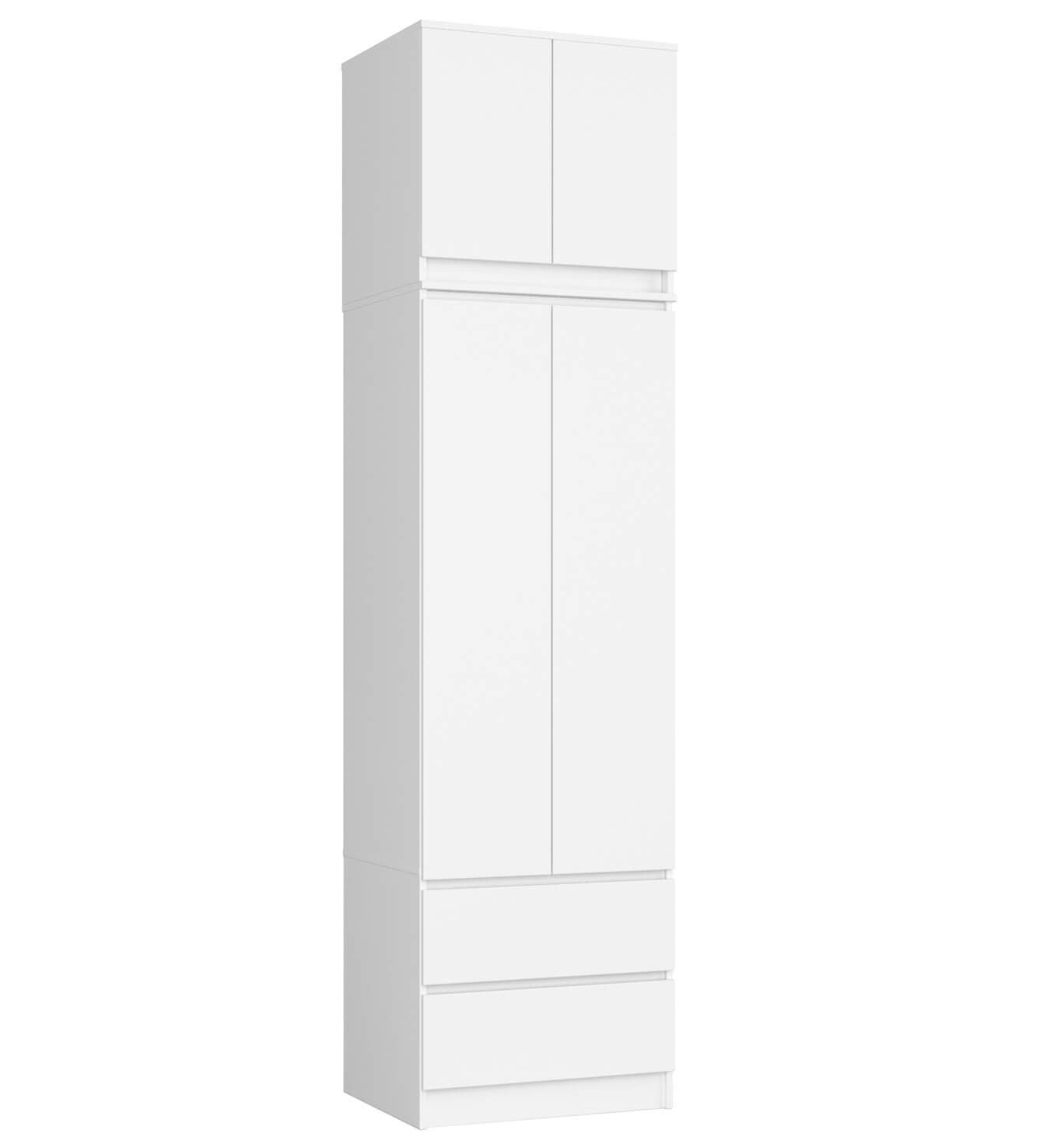 Szafa AKORD S60 z nadstawką Biała 60 cm 2 drzwi 2 szuflady kolor Biały mat 3 półki 60x51x234 cm