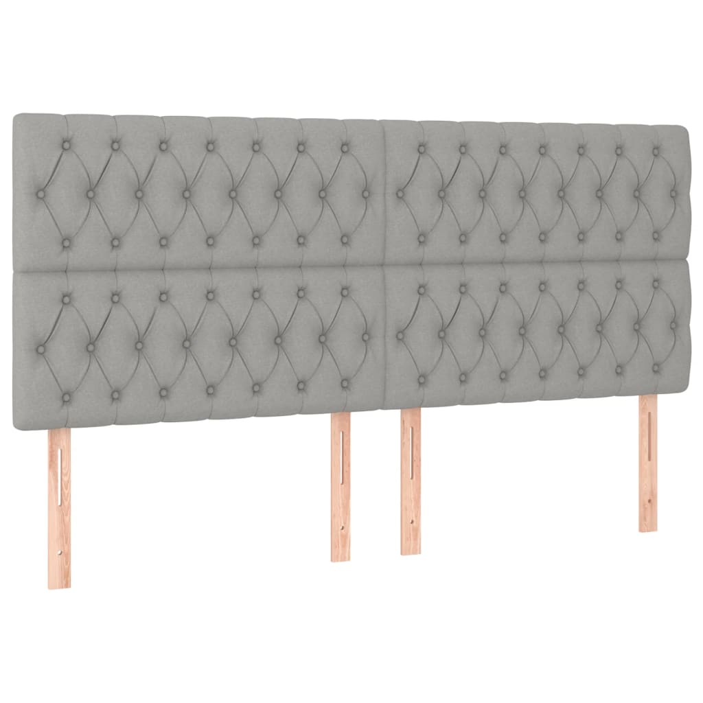 Cadre de lit sans matelas gris clair 180 x 200 cm en tissu - 9