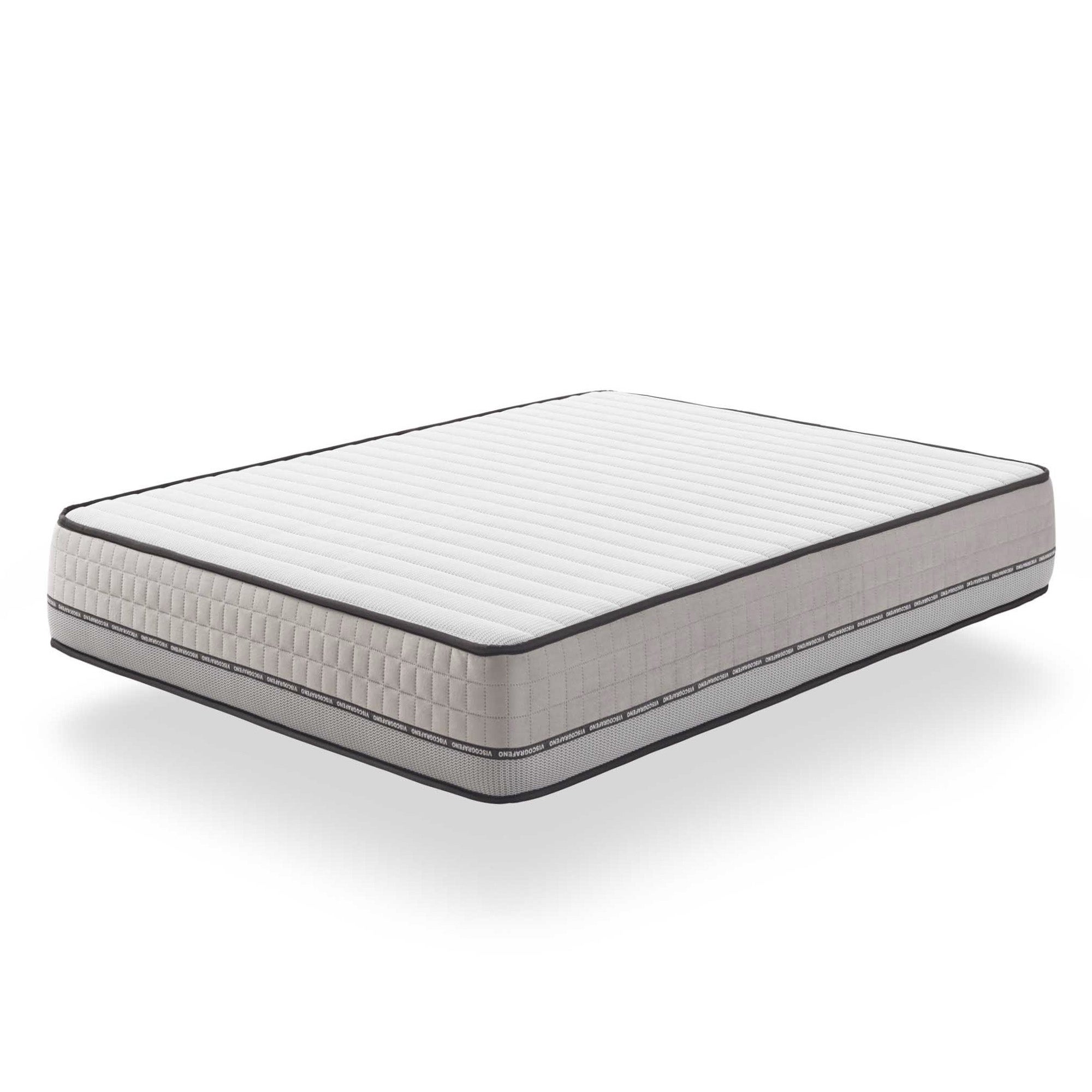 Matelas Visco-carbone 140x190 cm - Multicouches - Blue Latex - Confort Premium - Mousse à Mémoire de forme - Très épais 25 cm - 7 Zones - Reversible - 7