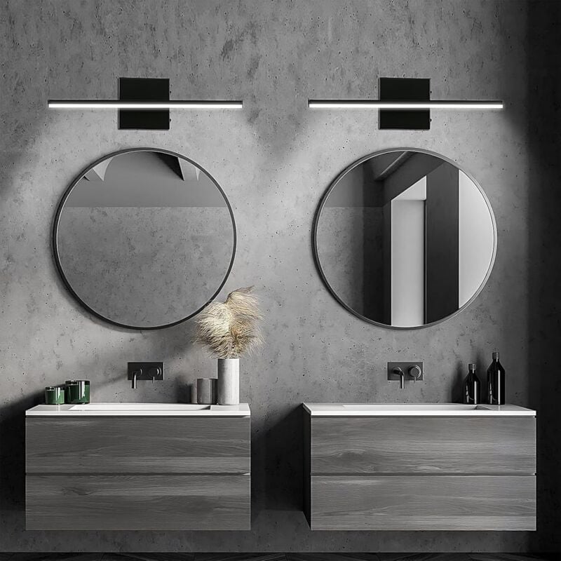 Miroir LED salle de bain 60 cm - 12W 1200LM, lumière froide 6000K, éclairage sans scintillement, IP44, pour salle de bain, moderne et pratique - 2