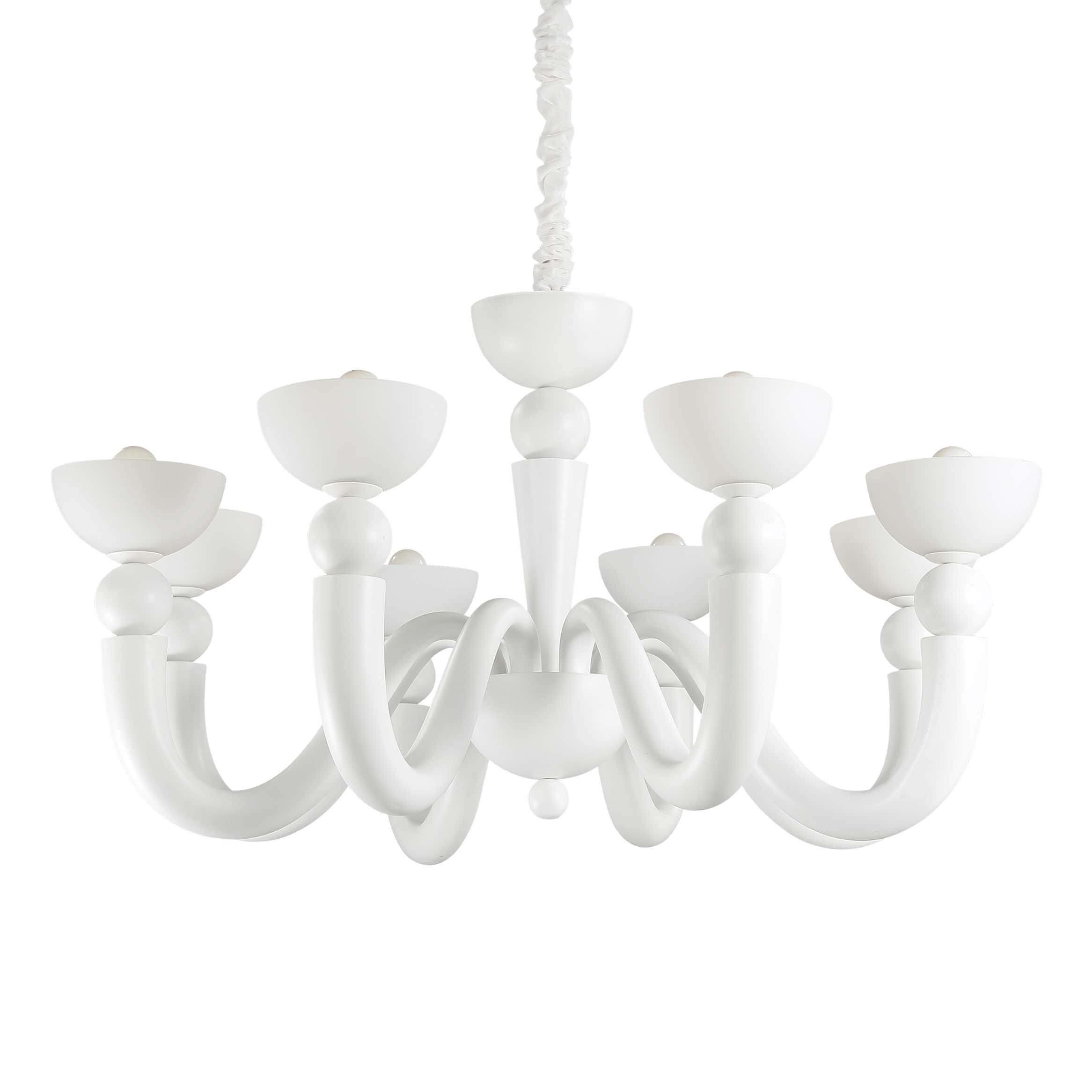 Ideal Lux  Suspension Blanche Bon Bon 8 Ampoules , Leroy Merlin