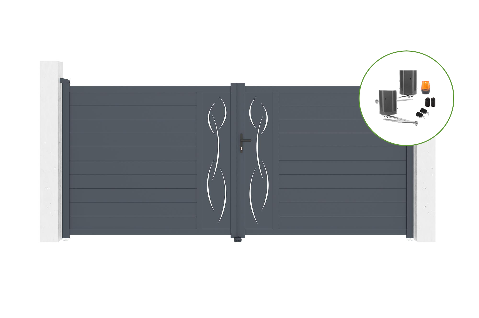 Elektryczna brama skrzydłowa LIFE 400B180 + napęd BUNKER B500