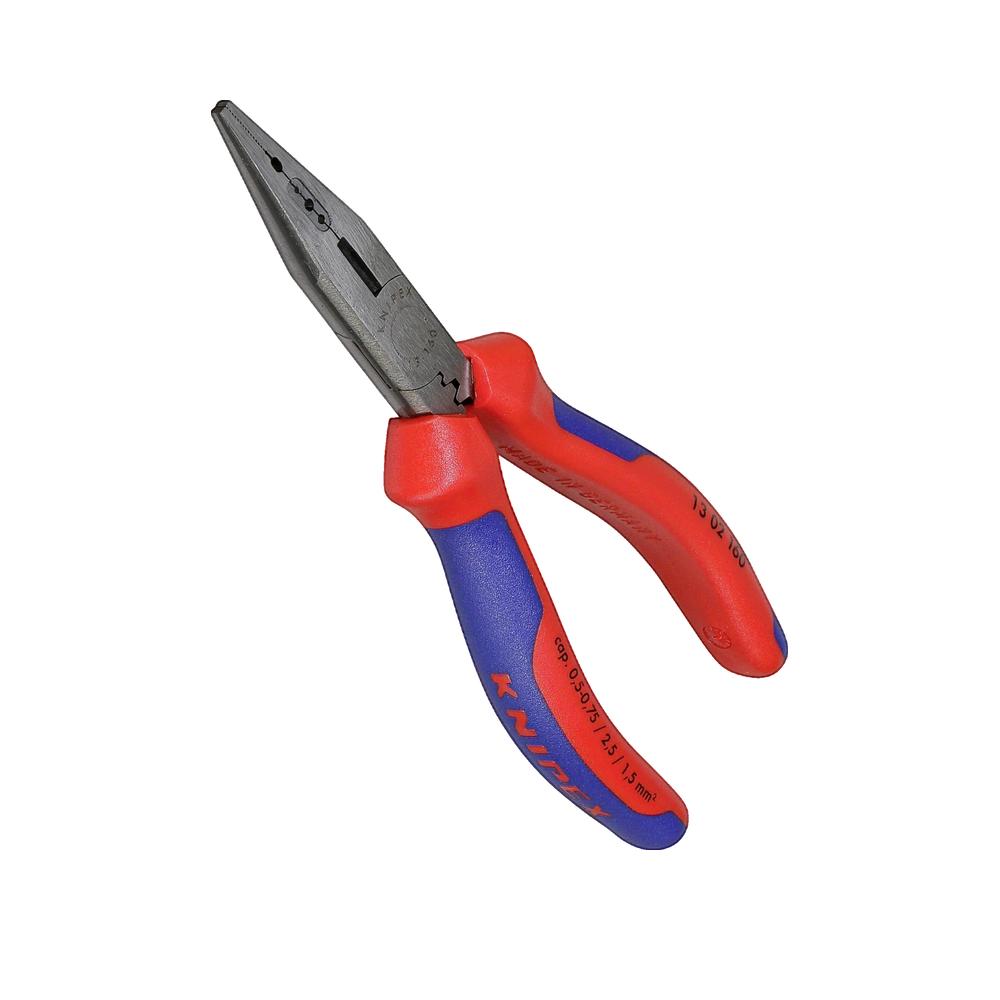 Szczypce wielofunkcyjne Knipex z ściągaczem izolacji i zaciskaniem czerwone 160 mm