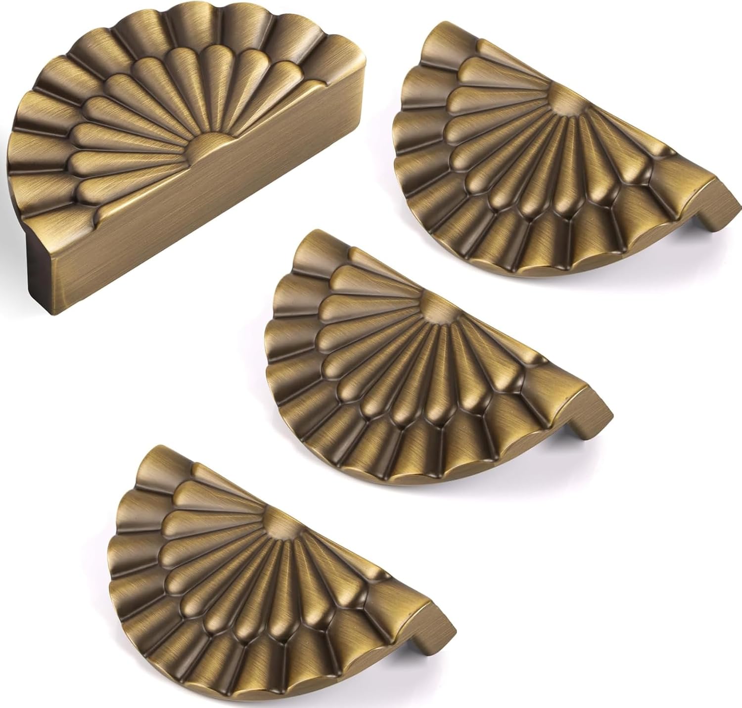 Uchwyt meblowy jednoczęściowy, rozstaw osi 64 mm, uchwyt falisty (brąz antyczny)