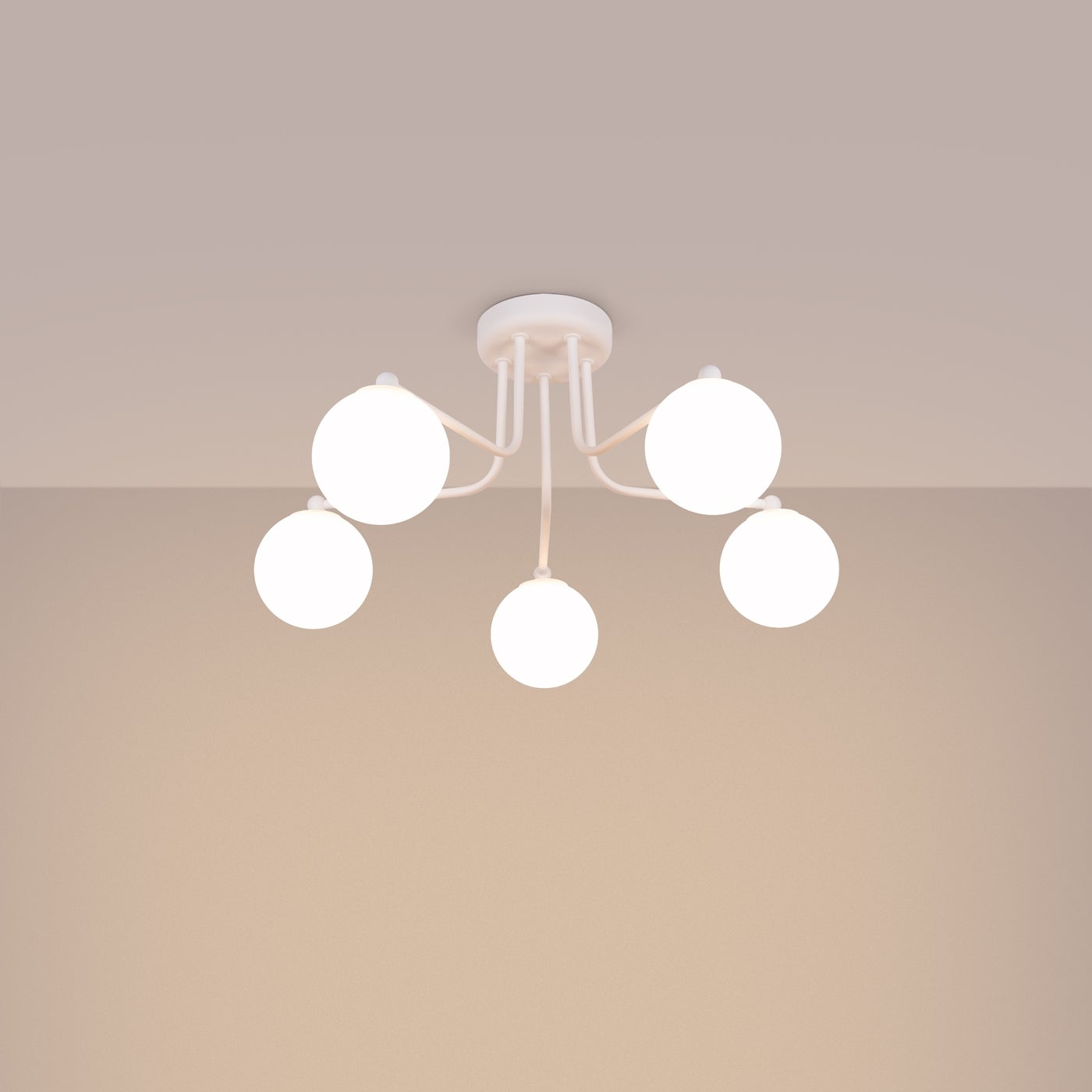 Żyrandol BEALY 5 biały LED 4000K - 58x64x29cm Sollux - 2