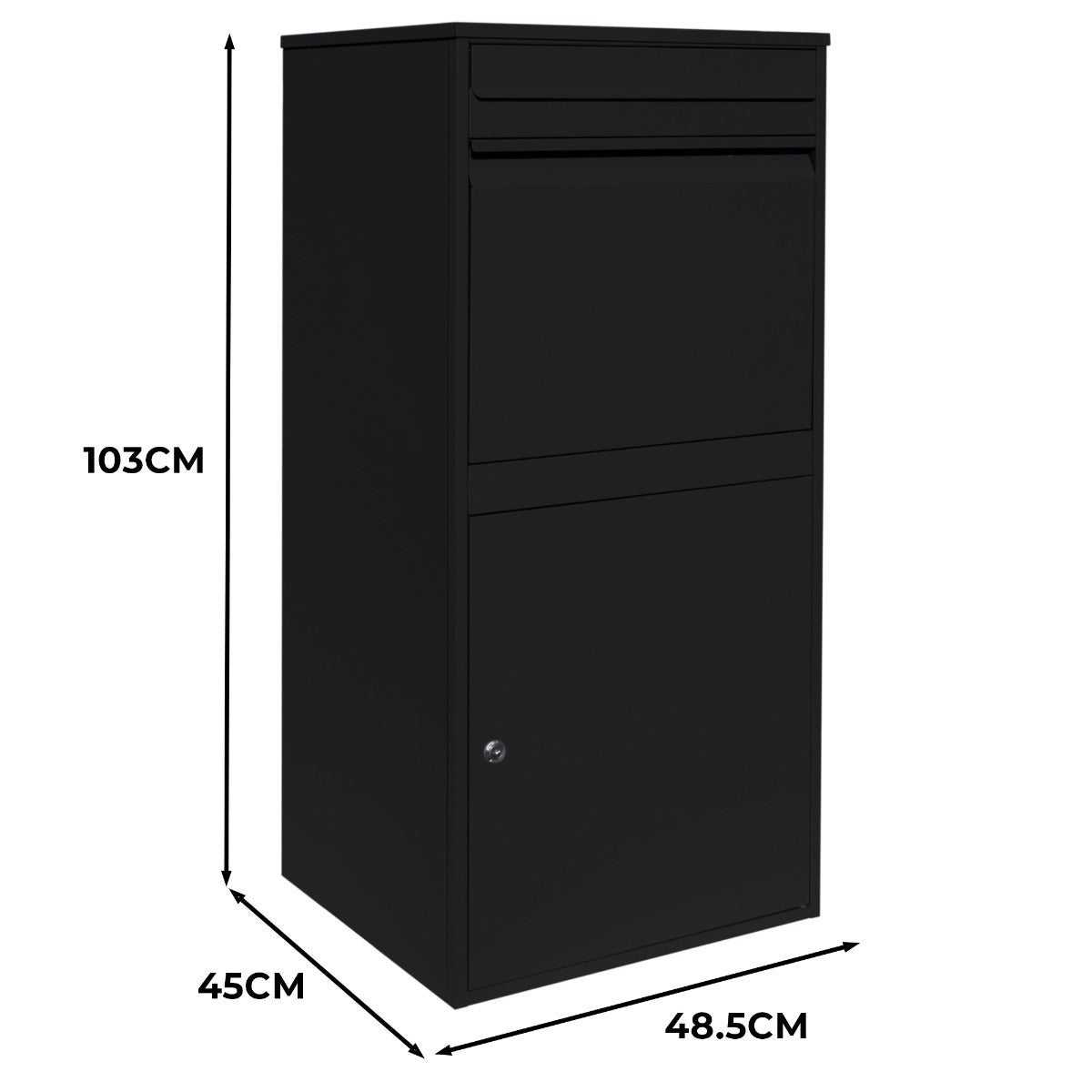 Boîte à Colis XL Anti-vol Noire en Acier Autoportante Boîte aux Lettres Murale Colissimo -Grande boîtes jusqu'à 44 x 33 - 5