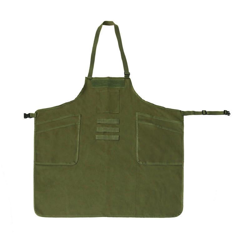 Taille étendue : 81 x 60 (80) cm (vert) Tablier de poche réglable avec boucle en toile pour magasin de thé au lait, café, restaurant, serveur, tablier - 2