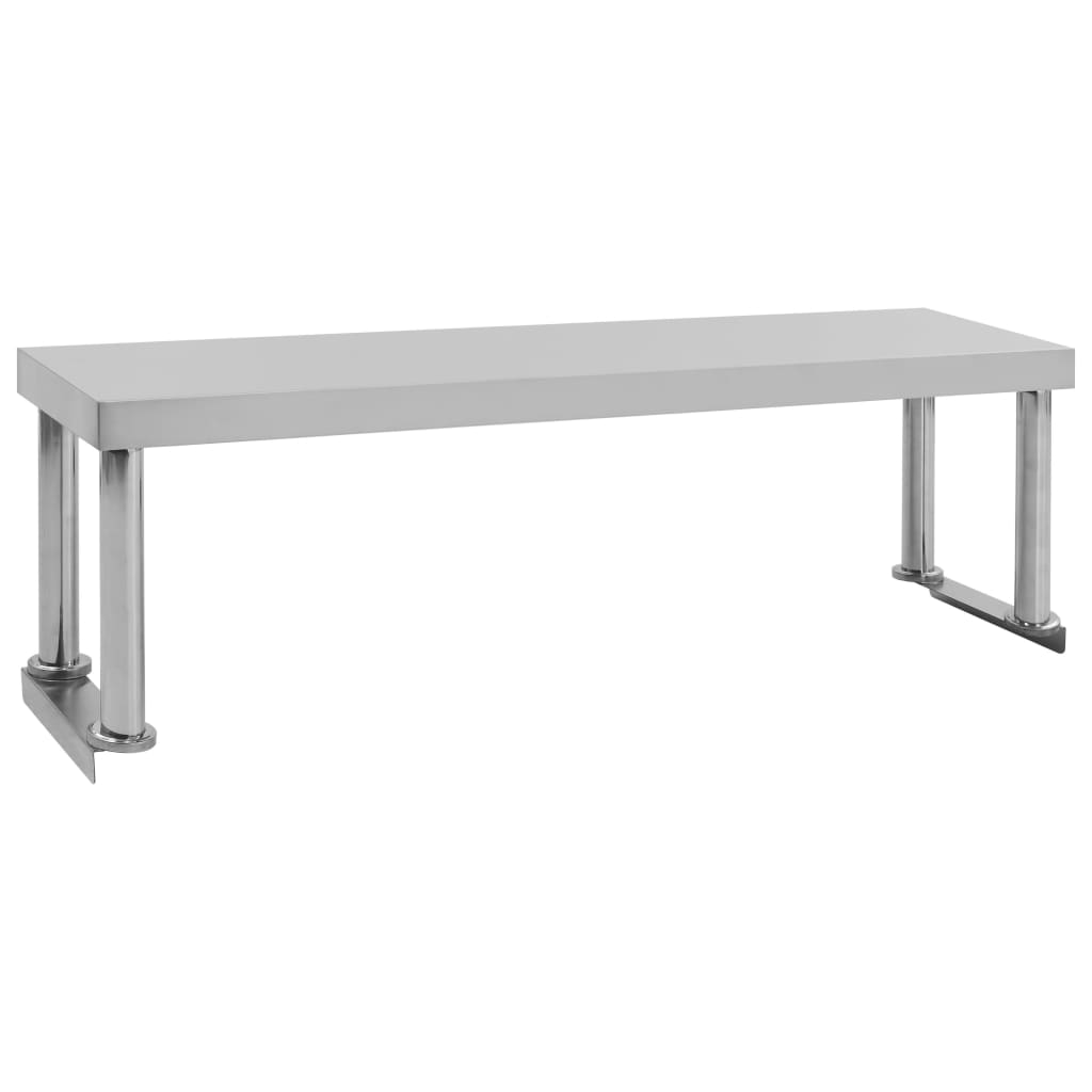 Tavolo da lavoro da cucina con ripiano in acciaio inox 120x60x120 cm - 8