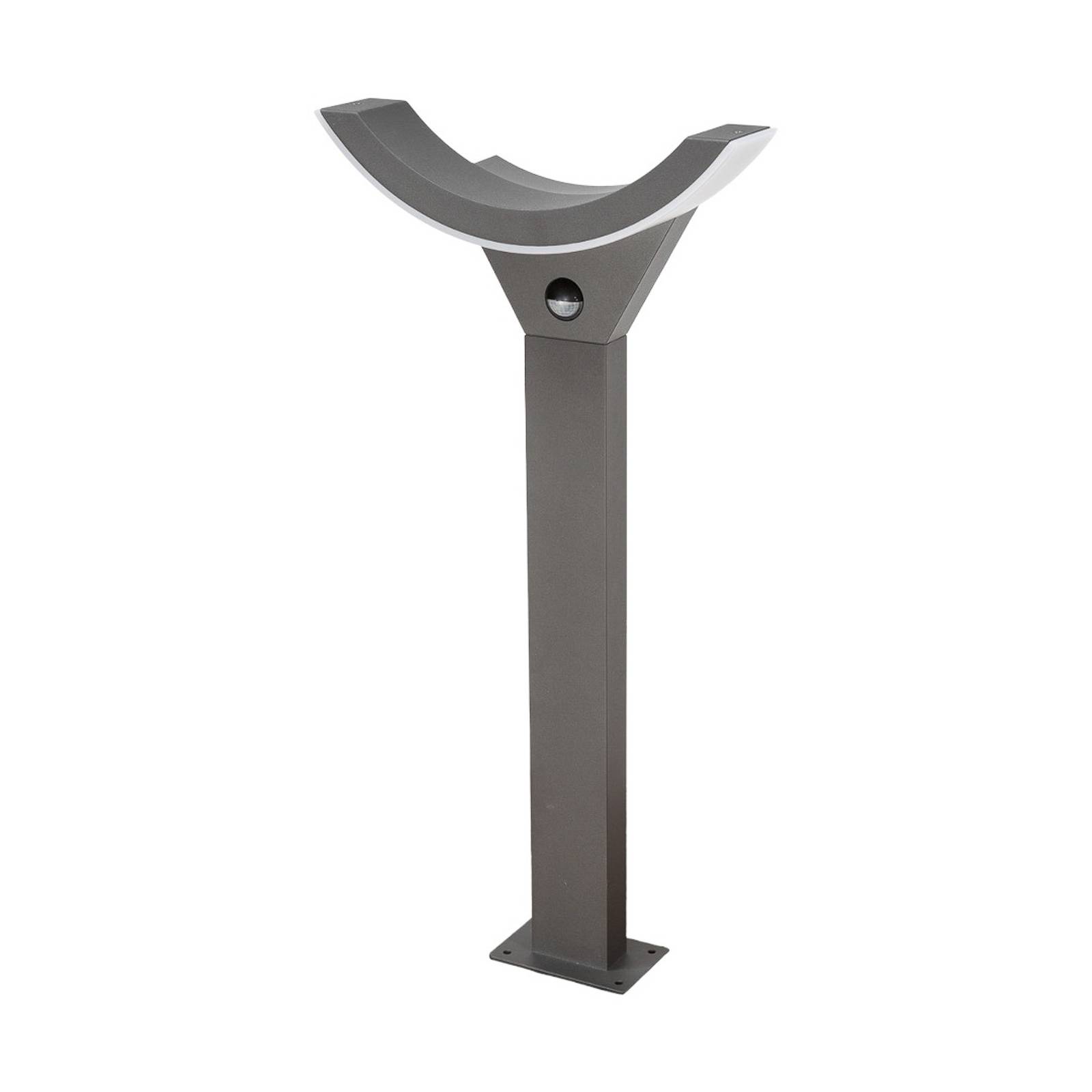 Lucande, bolardo luminoso led half, sensor, 60 cm, antracita, ip54, iluminación de senderos, baliza, iluminación de senderos, farola