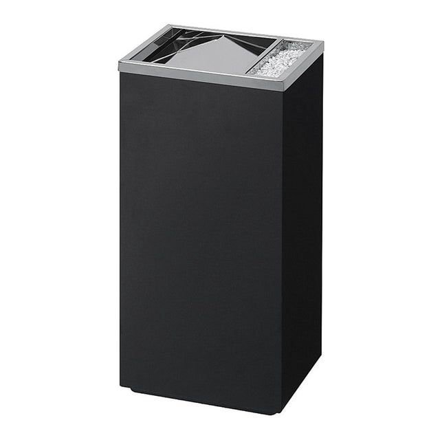 Danieli - Posacenere da Terra con Griglia in Acciaio Finitura Nero da 17L. Posacenere da Esterni con Gettacarte