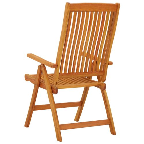 Chaise de jardin pliable sans coussin en bois Marron - 5