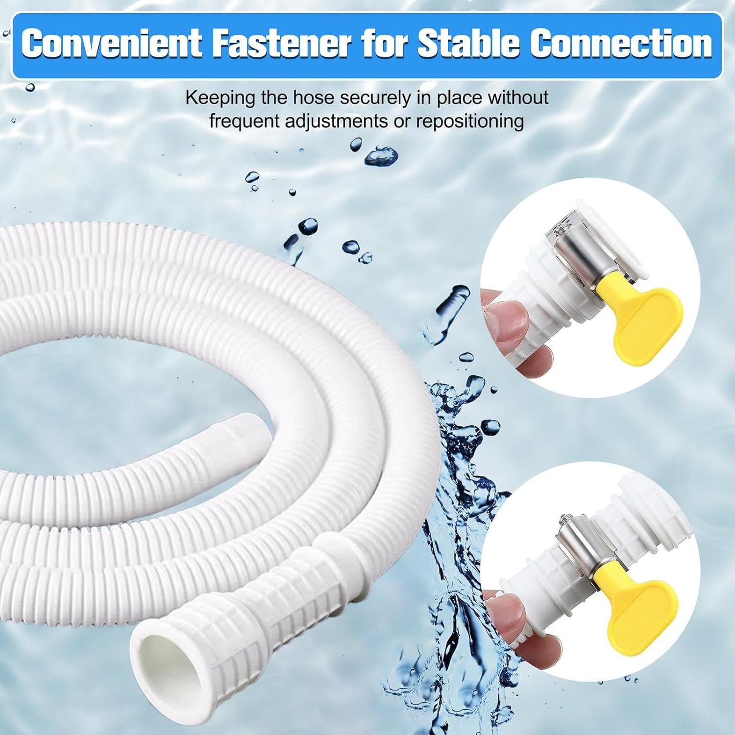 Tuyau flexible de vidange de climatisation avec collier de serrage en caoutchouc découpé pour climatiseurs, déshumidificateurs, 4 m - 4