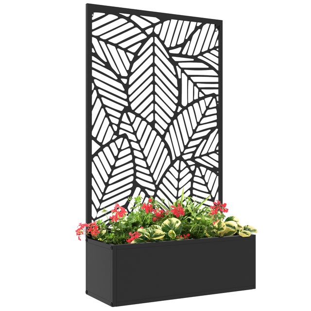 Deux Grandes Jardinières Sur Pied – Style Métal Antique Gris – Lot De 2 Par Palazzo INT