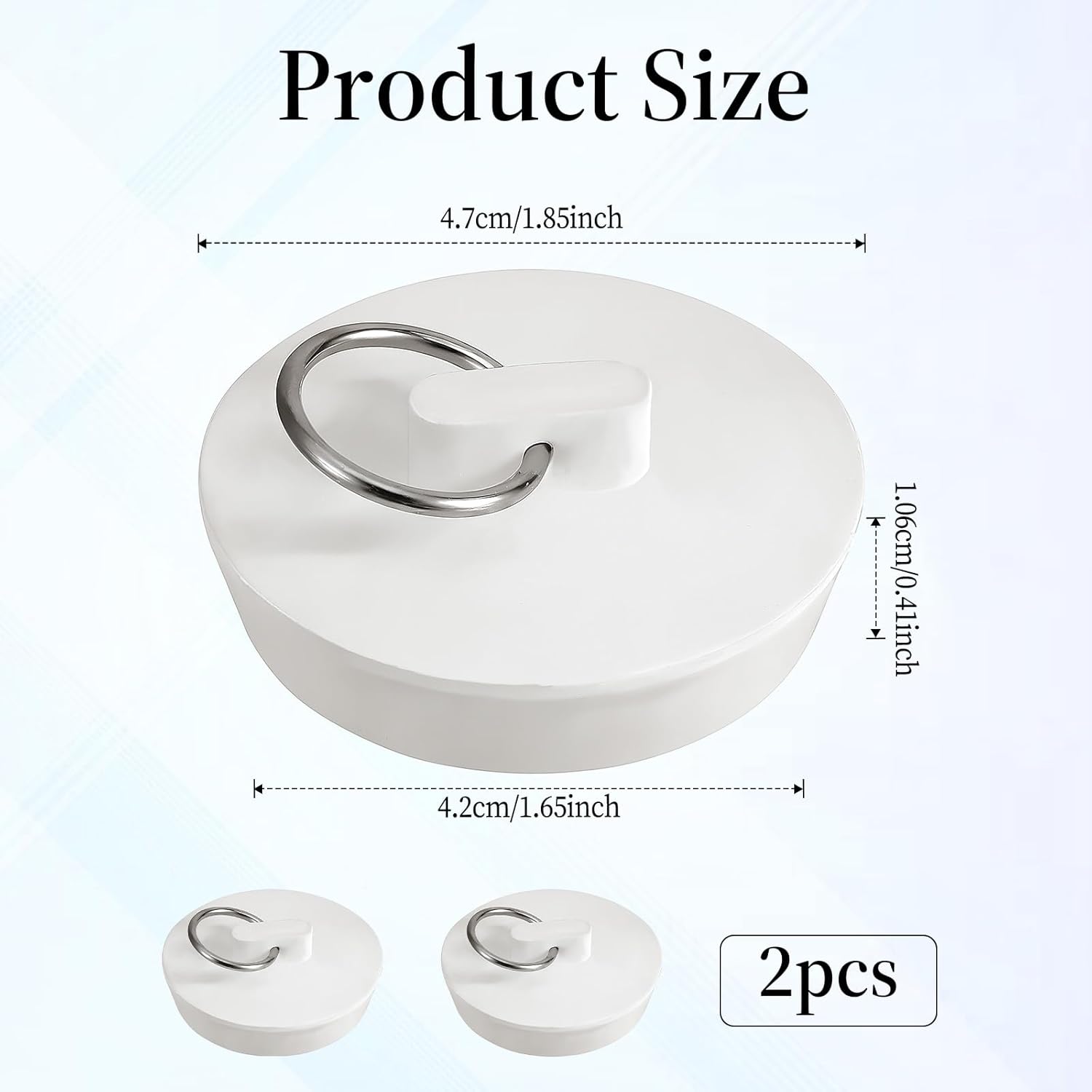 sztuki 47 mm białych gumowych korków do zlewu z uchwytem do zawieszania w kuchni, łazience i prysznicu - 4