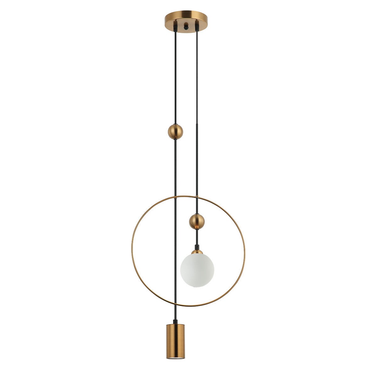 Lampa wisząca Pnd-428892-Bro mosiężno-biała 2xG9+GU10x60W nowoczesna wym: 150 x 36 x 10 cm metal Italux