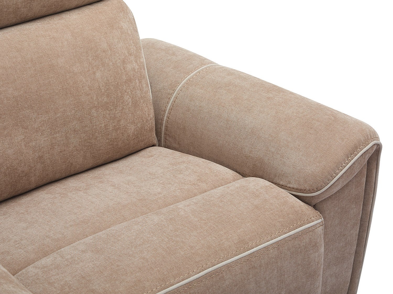 Canapé 3 places relax électrique en tissu taupe DJARALO - 8