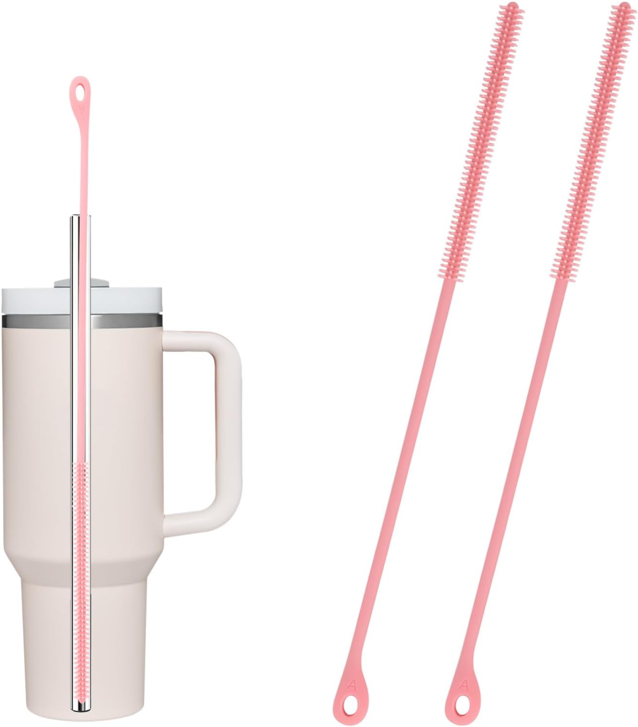 2 Spazzole Pulizia Cannucce In Silicone - Extra Lunghe Per Stanley E