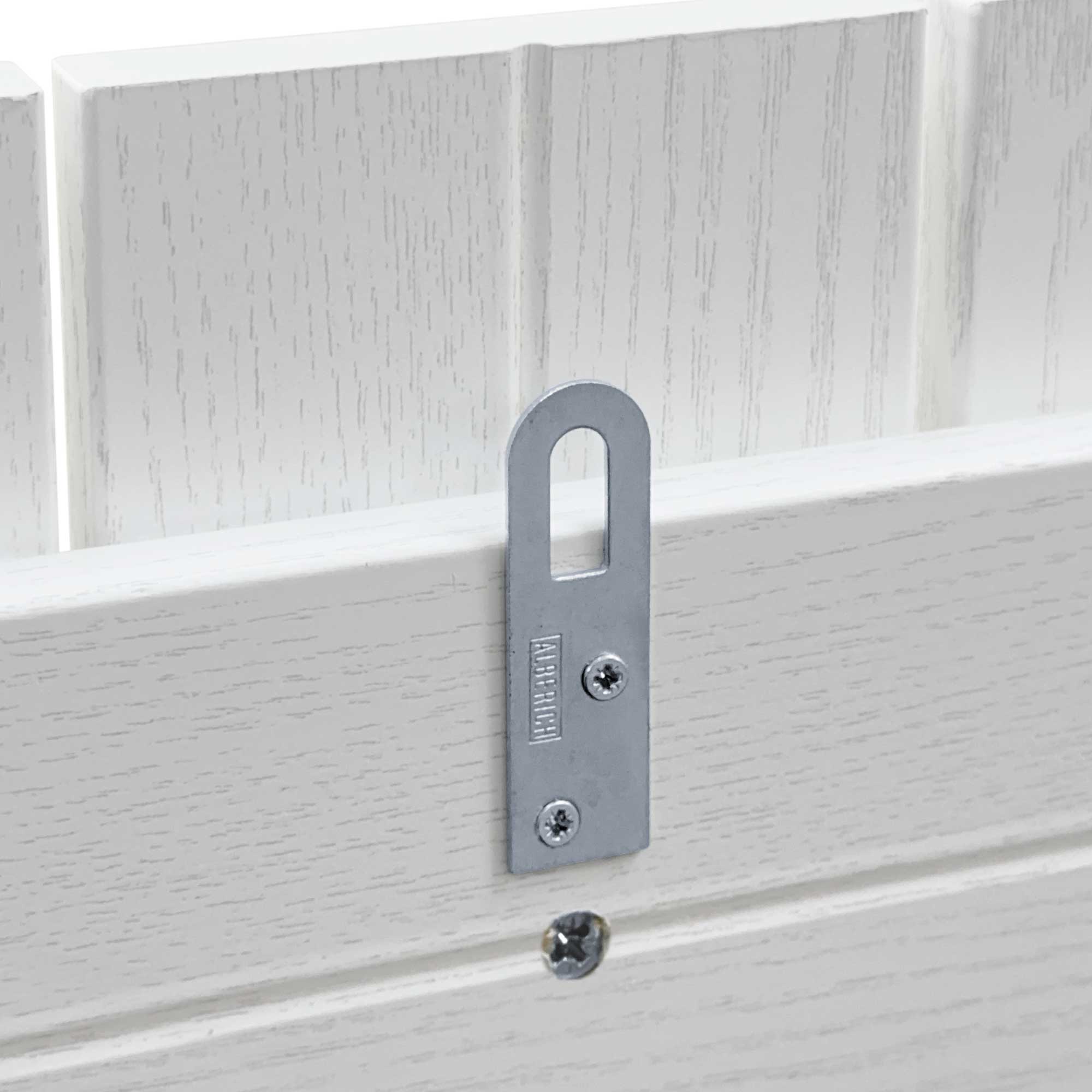 DHOME Cabecero de Madera reciclada DM Estilo Palet Vertical Cama Palets Herrajes incluidos (135cm, Blanco Madera) - 6
