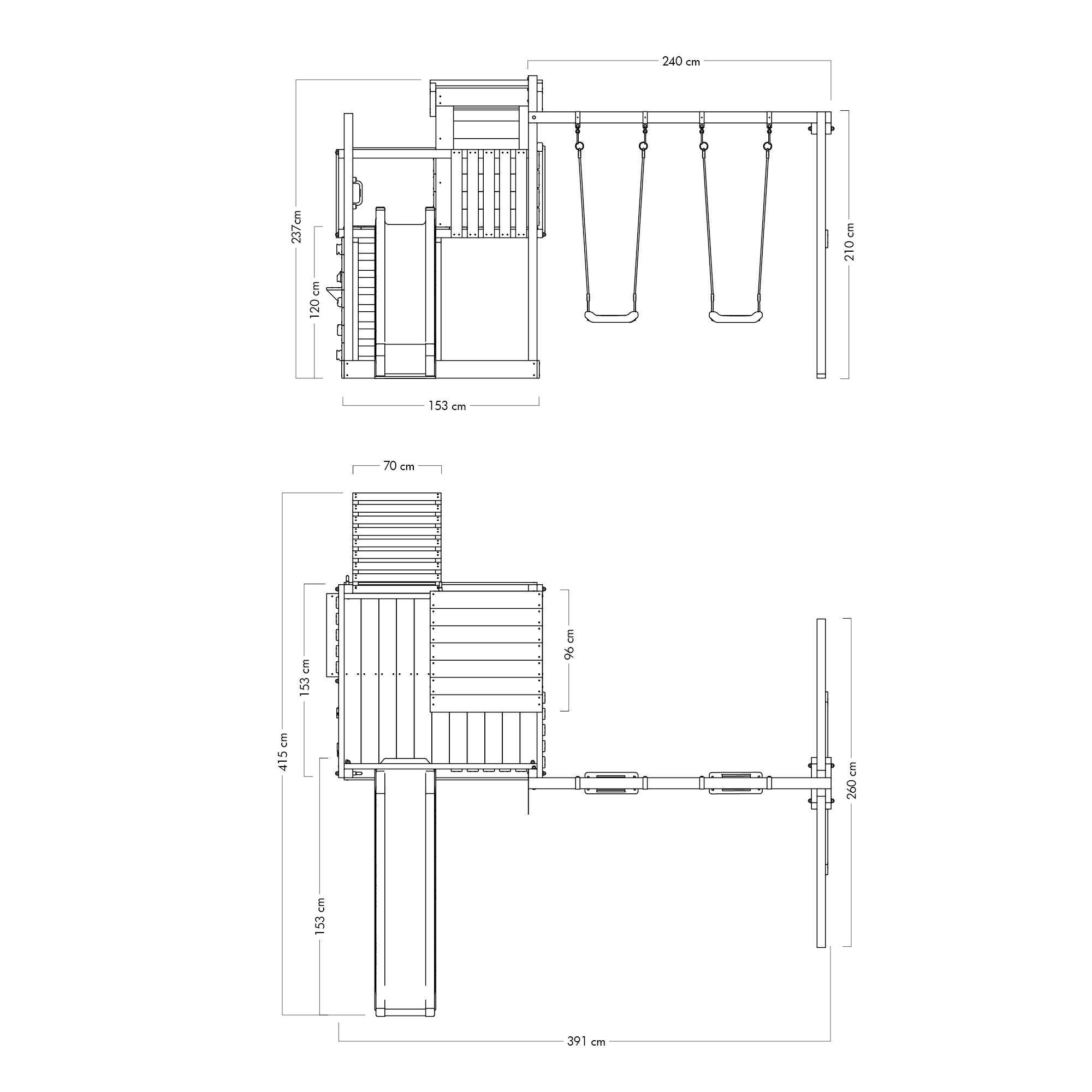 WICKEY Tour de jeux Smart Camp avec maisonnette, balançoire et toboggan bleu - 7