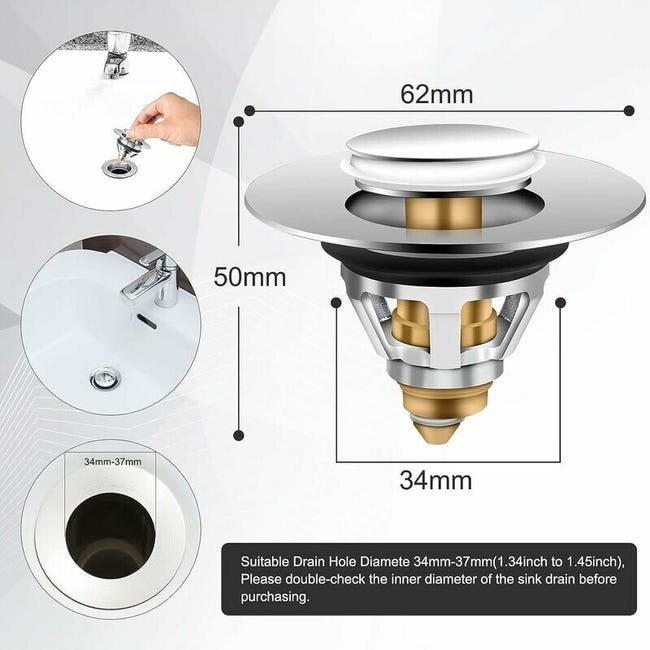 Tappo Per Lavandino, Tappo Per Lavandino A Scomparsa, Tappo Di Scarico A Scomparsa Senza Troppo Pieno Tappo Universale Per Lavandino Tappo Click Clack 70305848 Tappo Per Lavandino, Tappo Per Lavandino A Scomparsa, Tappo Di Scarico A Scomparsa Senza Troppo Pieno Tappo Universale Per Lavandino Tappo Click Clack 70305848