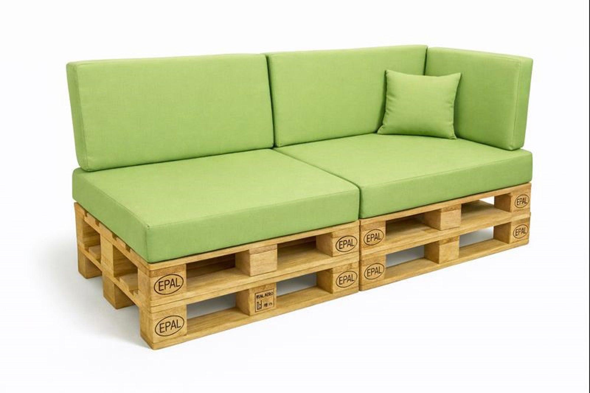 Zestaw 6 poduszek na palety ogrodowe 120×80×10 cm – siedzisko i oparcie 120×40×10 cm, grube i wytrzymałe, cytrynowe