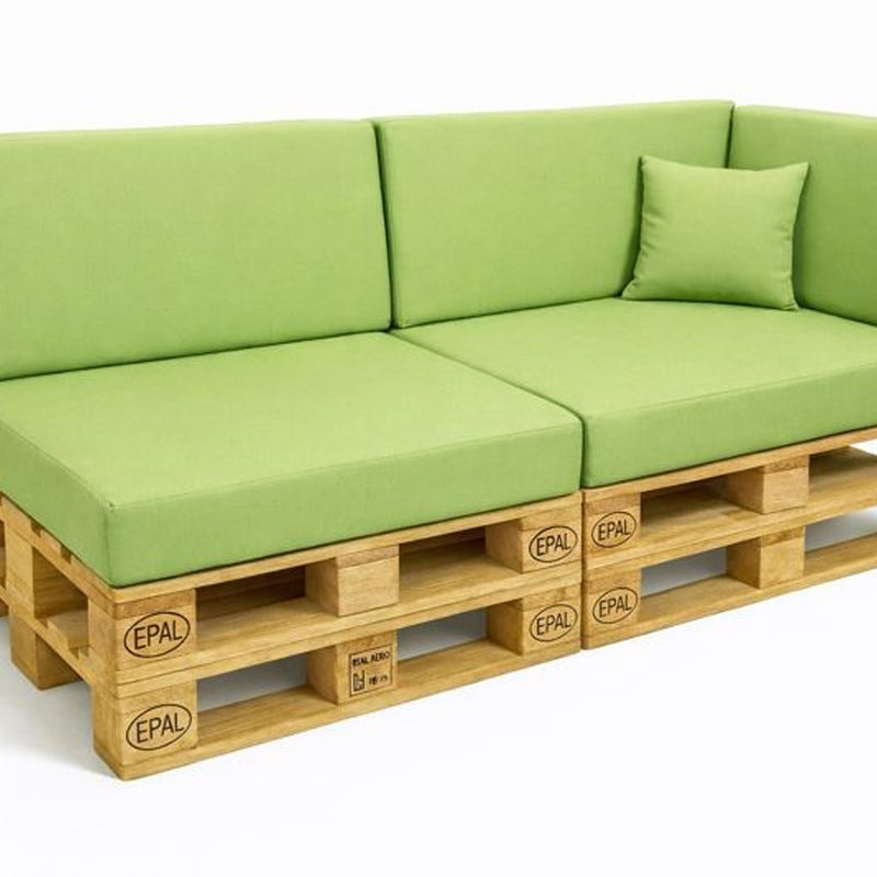 Zestaw 6 poduszek na palety ogrodowe 120×80×10 cm – siedzisko i oparcie 120×40×10 cm, grube i wytrzymałe, cytrynowe