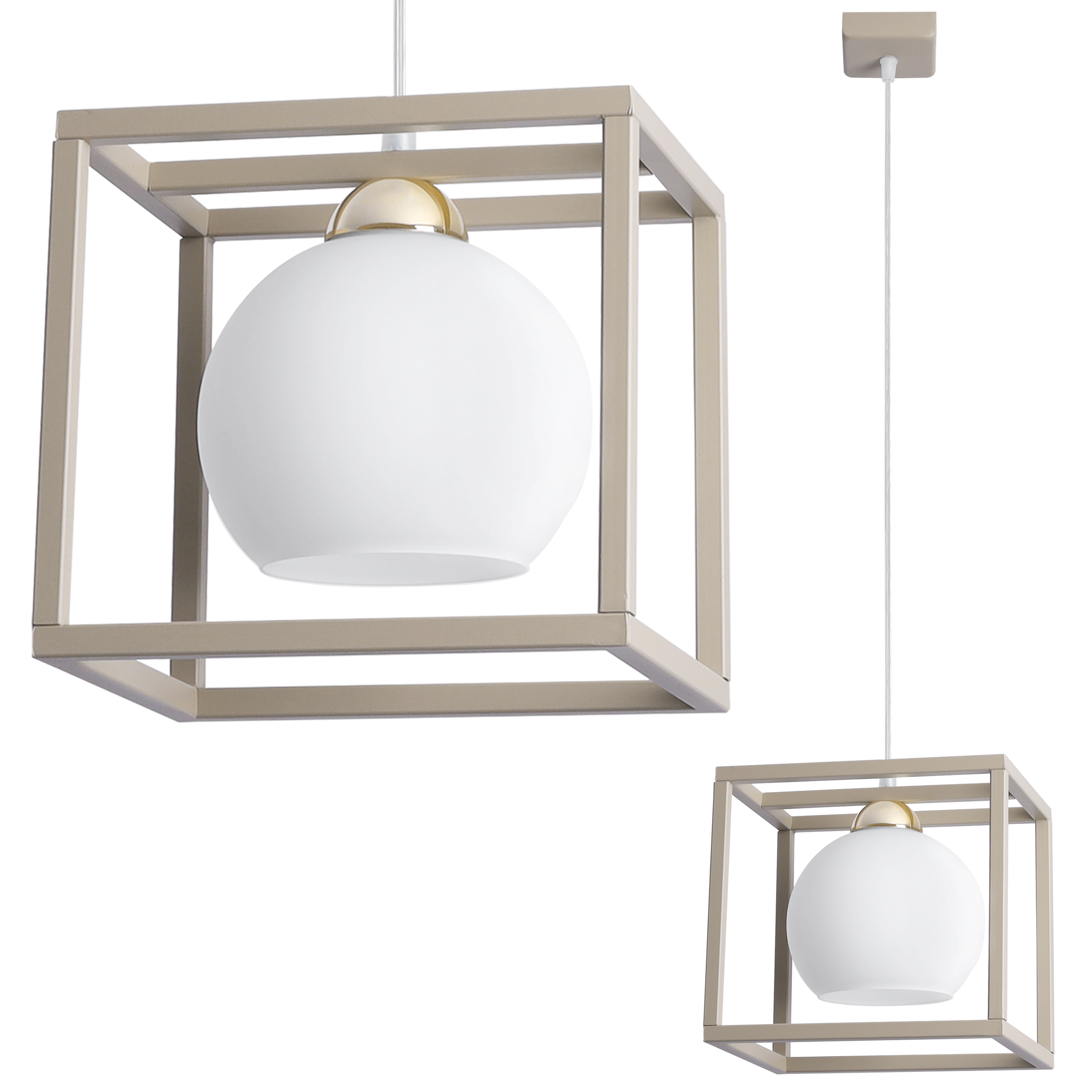 Lampa sufitowa wisząca Eliza Cage glamour 1xE27 kaszmirowy/złoty Light Home LH