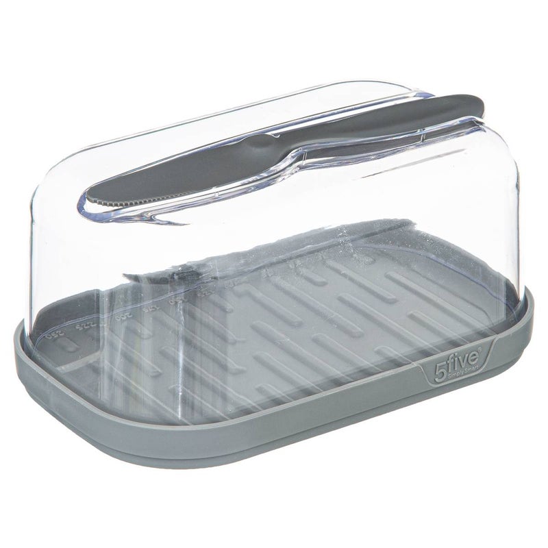 Maselniczka z nożem Fresh Eat plastikowa szara