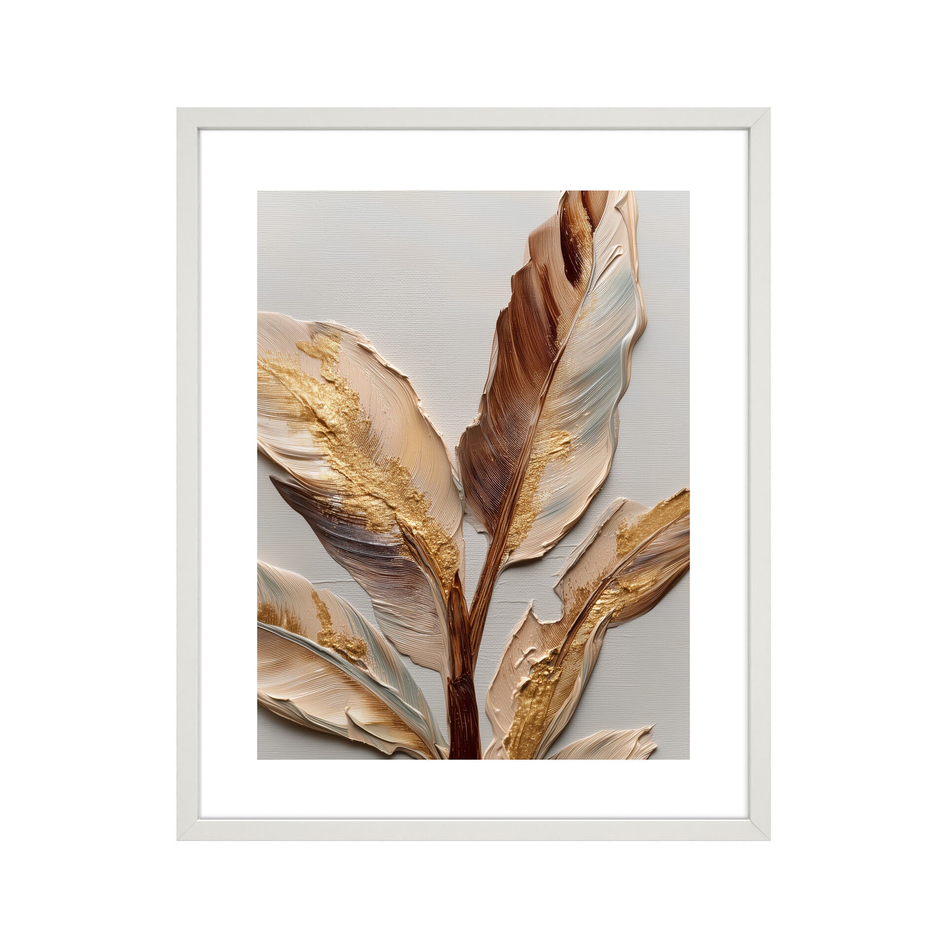 STYLER Poster înrămat strelitzia aurie 40 x 50 cm, decor modern de perete pentru living, dormitor și casă, stil modern