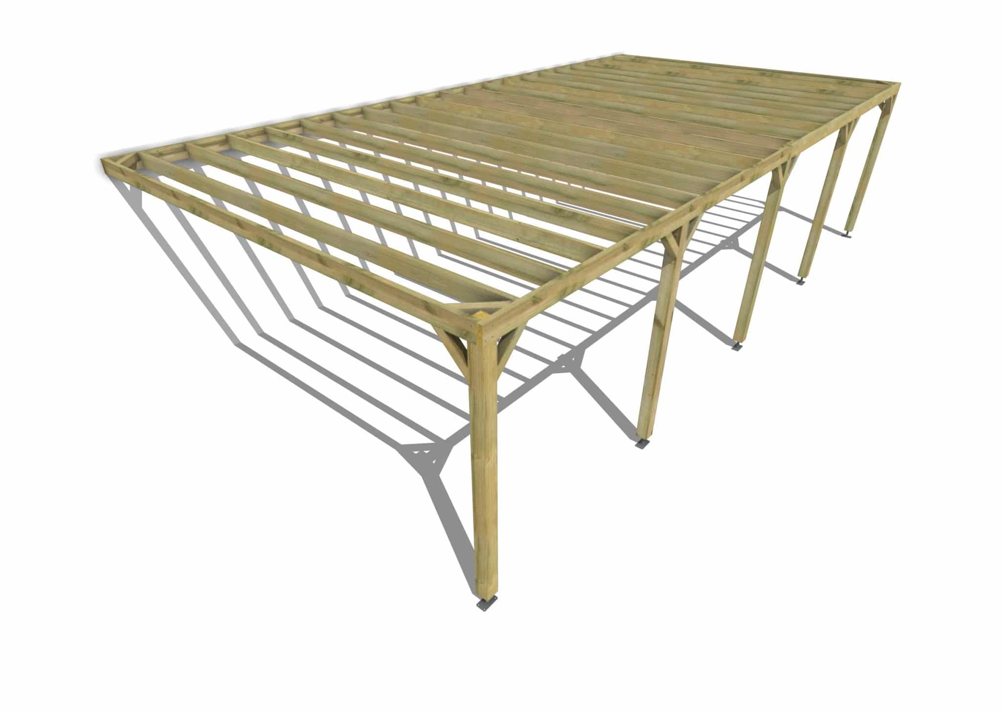 Pergola bois • 10m x 5m • adossée • sens profondeur • livraison comprise - 3