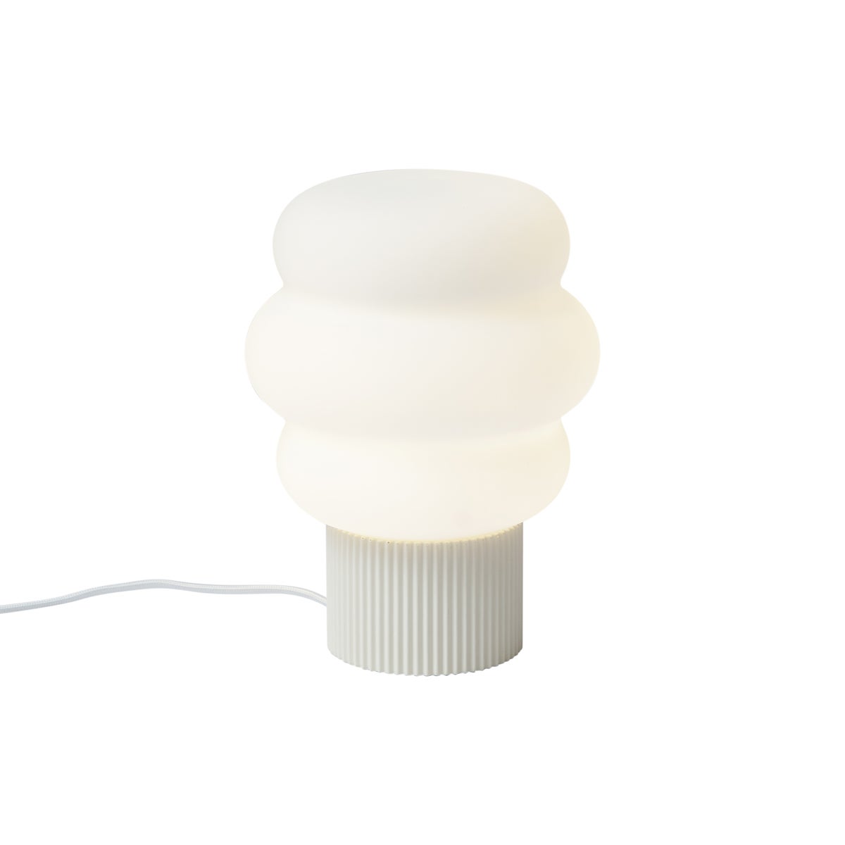 Qazqa japandi lampa stołowa ze szkłem - Kumo - beżowy, okrągły, max. 15w, e27, 24.5cm, IP20 oświetlenie wewnętrzne