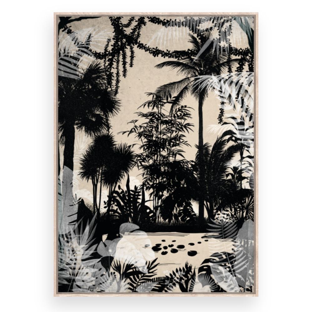 Toile encadrée Forêt tropicale luxuriante / 72x108cm / Cadre Effet naturel / Fabriqué en France / Déco murale / DADA ART - 3