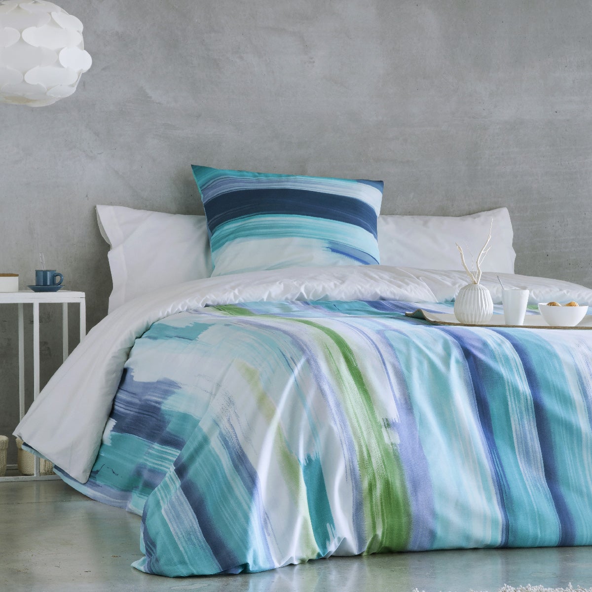 Naf Naf  Funda Nórdica Loane Bleu/Verde/Blancoo 140X200cm Verde , Leroy Merlin