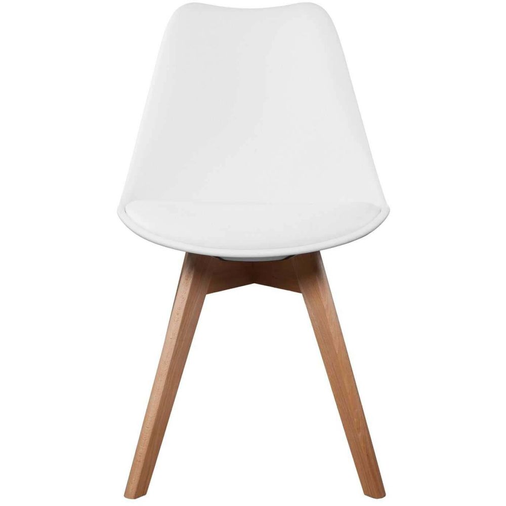 Lot De 4 Chaises - Home Deco Factory - Scandinaves - Rembourrées - Blanches - 9