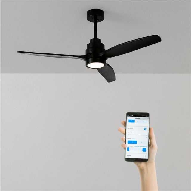 WIND STYLANCE M - Ventoinha de teto 40W silencioso 100% madeira vários tamanhos - Com luz - com wifi