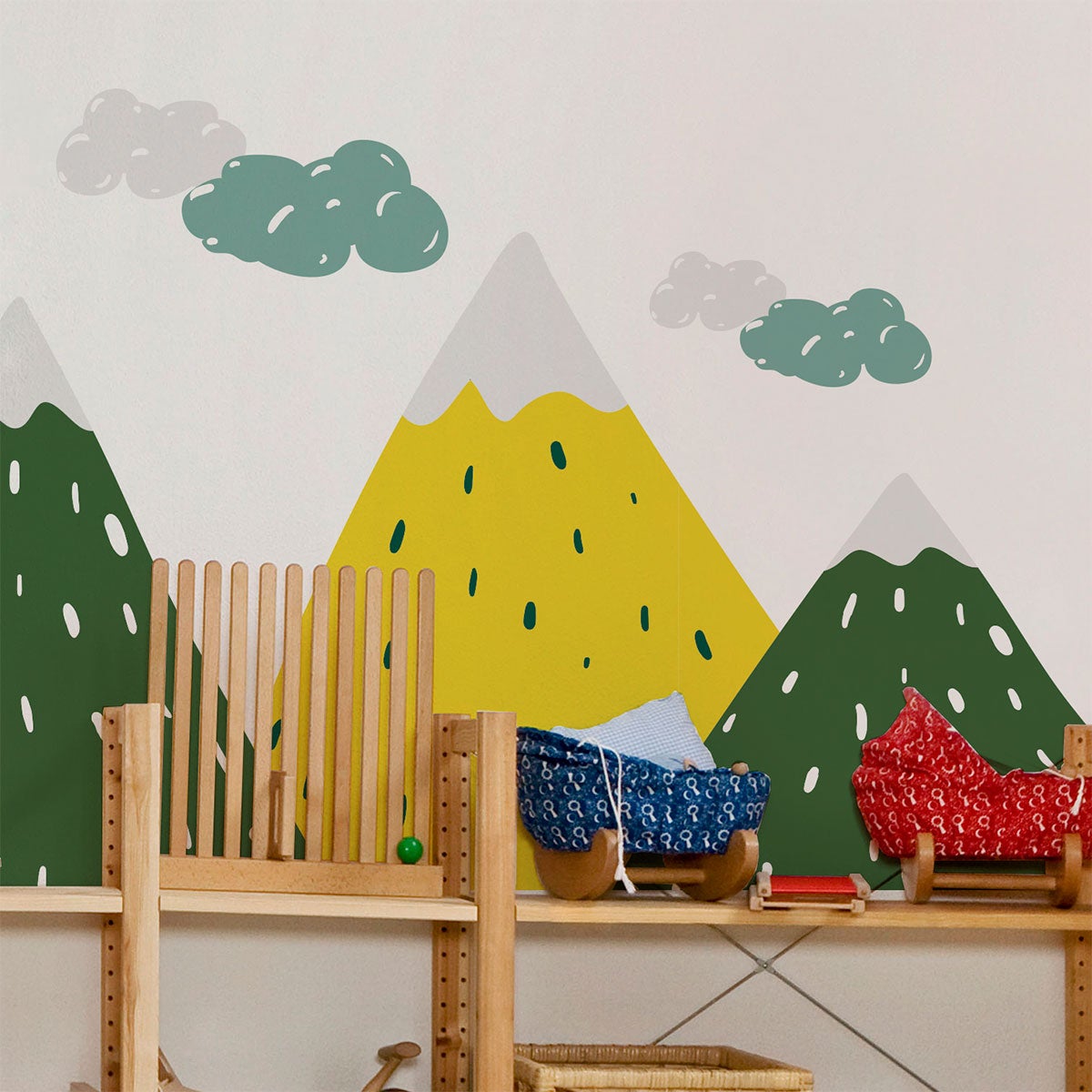 Stickers enfant montagnes scandinaves zouka 100 x 150 cm - 5
