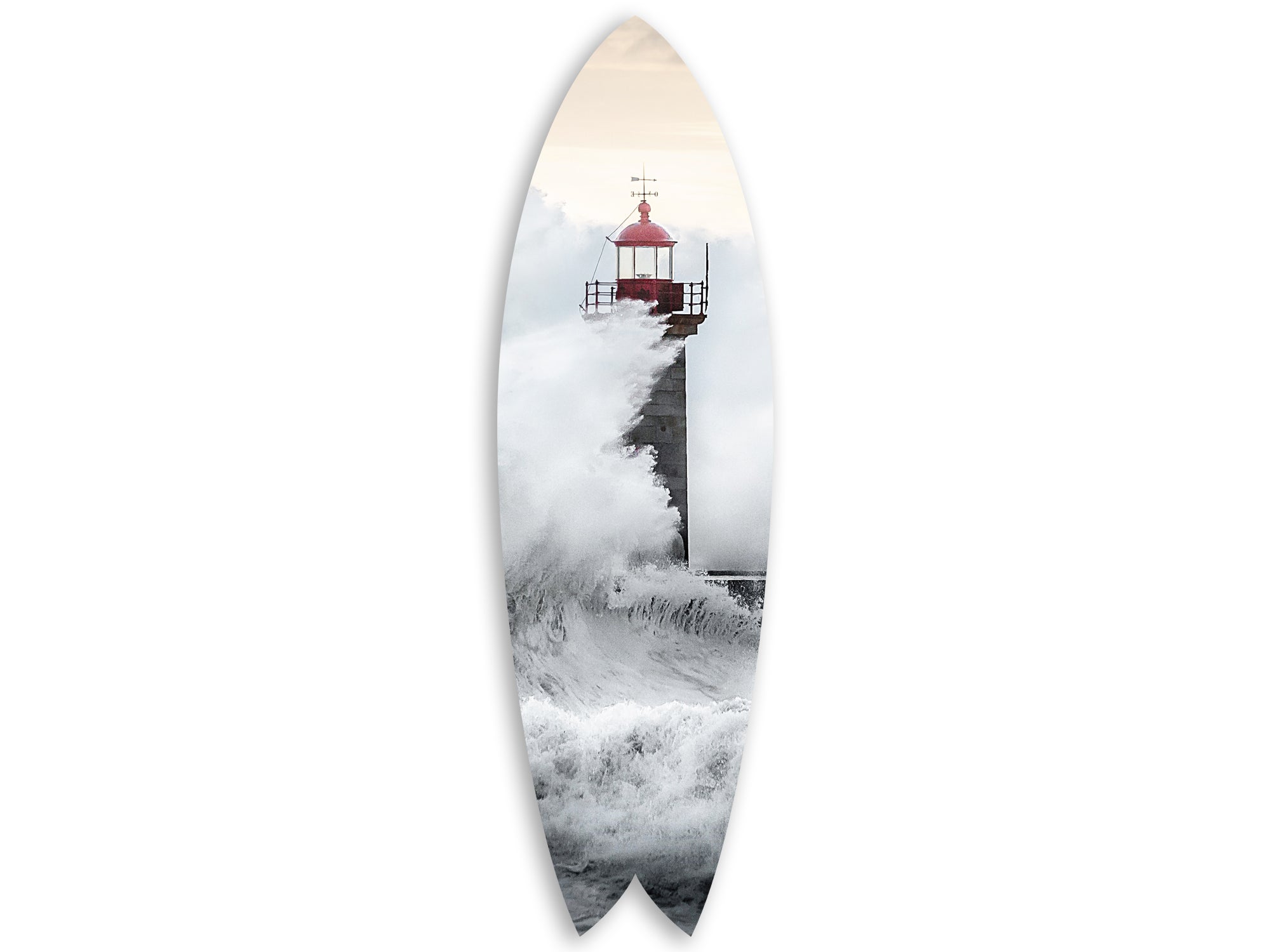 DECLINA Tavola da Surf Decorativa, Decorazione da Parete Stampata, Alu- Dibond, Deco Mare, 100 x 30 cm