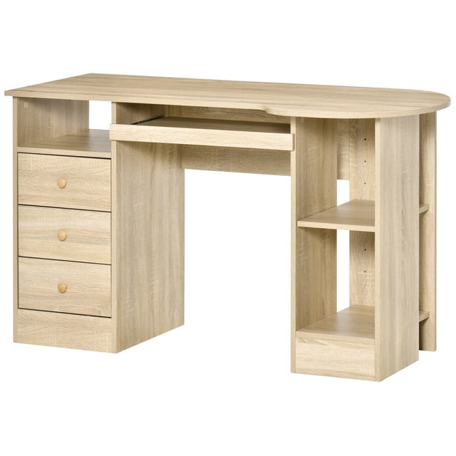 Scrivania Bianca CAIYUN 81 Cm Con 2 Cassetti In Tessuto - Tavolo Da Studio Per Piccoli Spazi, Con Gancio E Scaffale