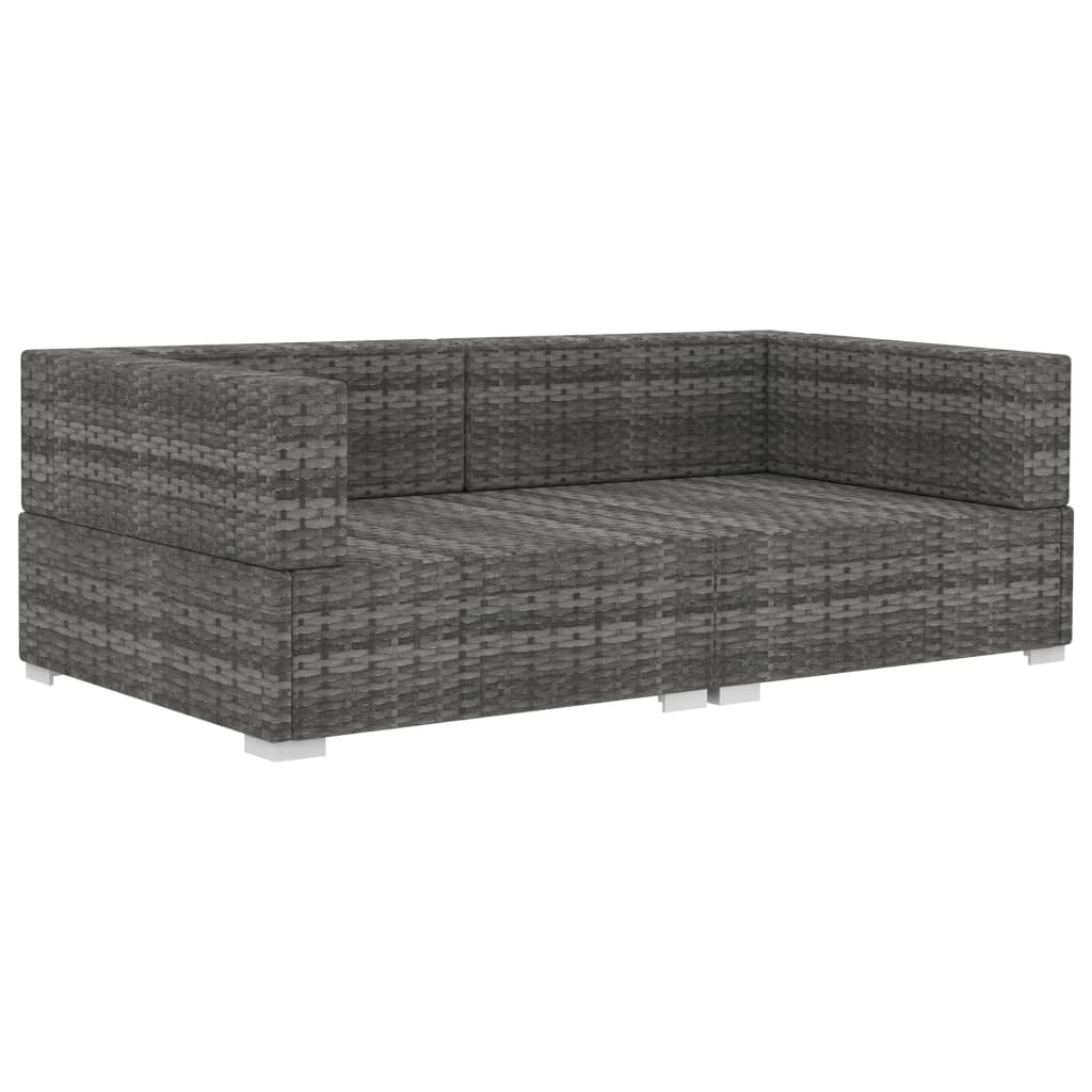 Maison Exclusive - Poltrone Modulari ad Angolo con Cuscini 2 pz Polyrattan Grigio - 3