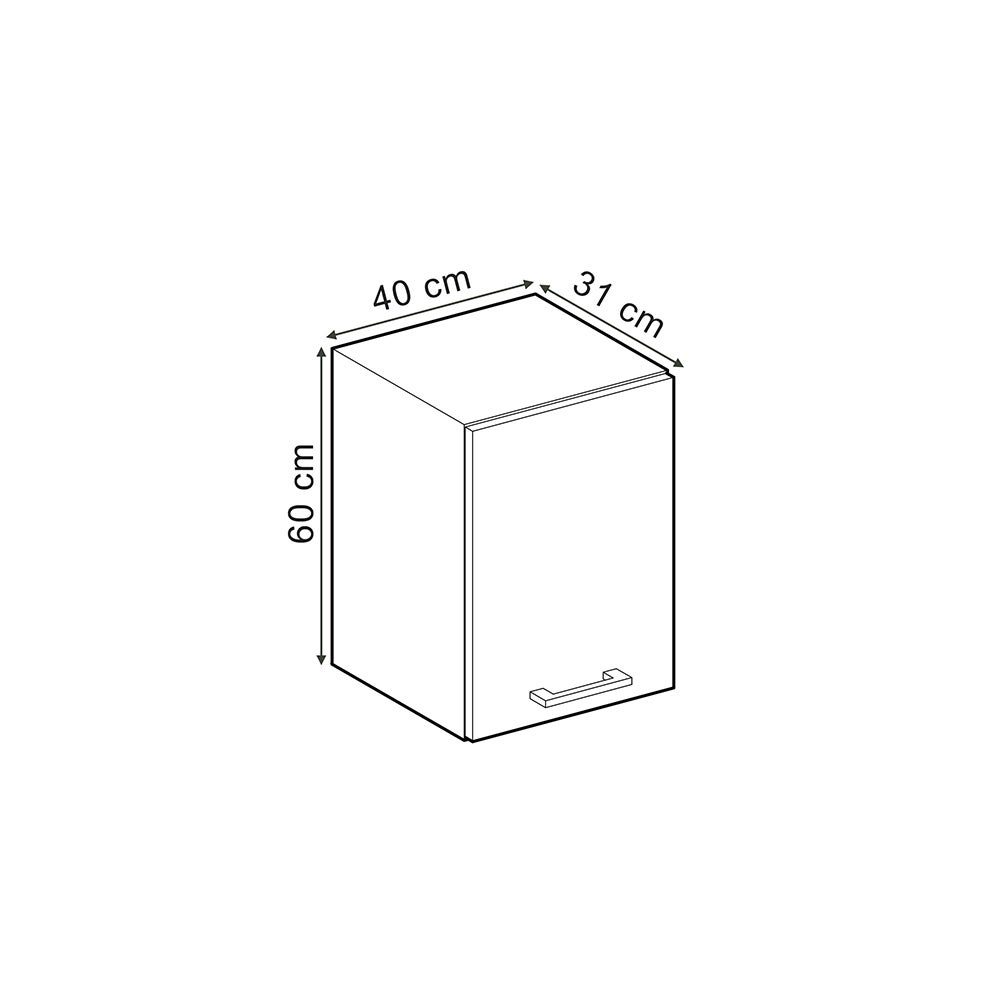 Vicco Elément haut de cuisine R-Line, Béton noir, 40cm - 3