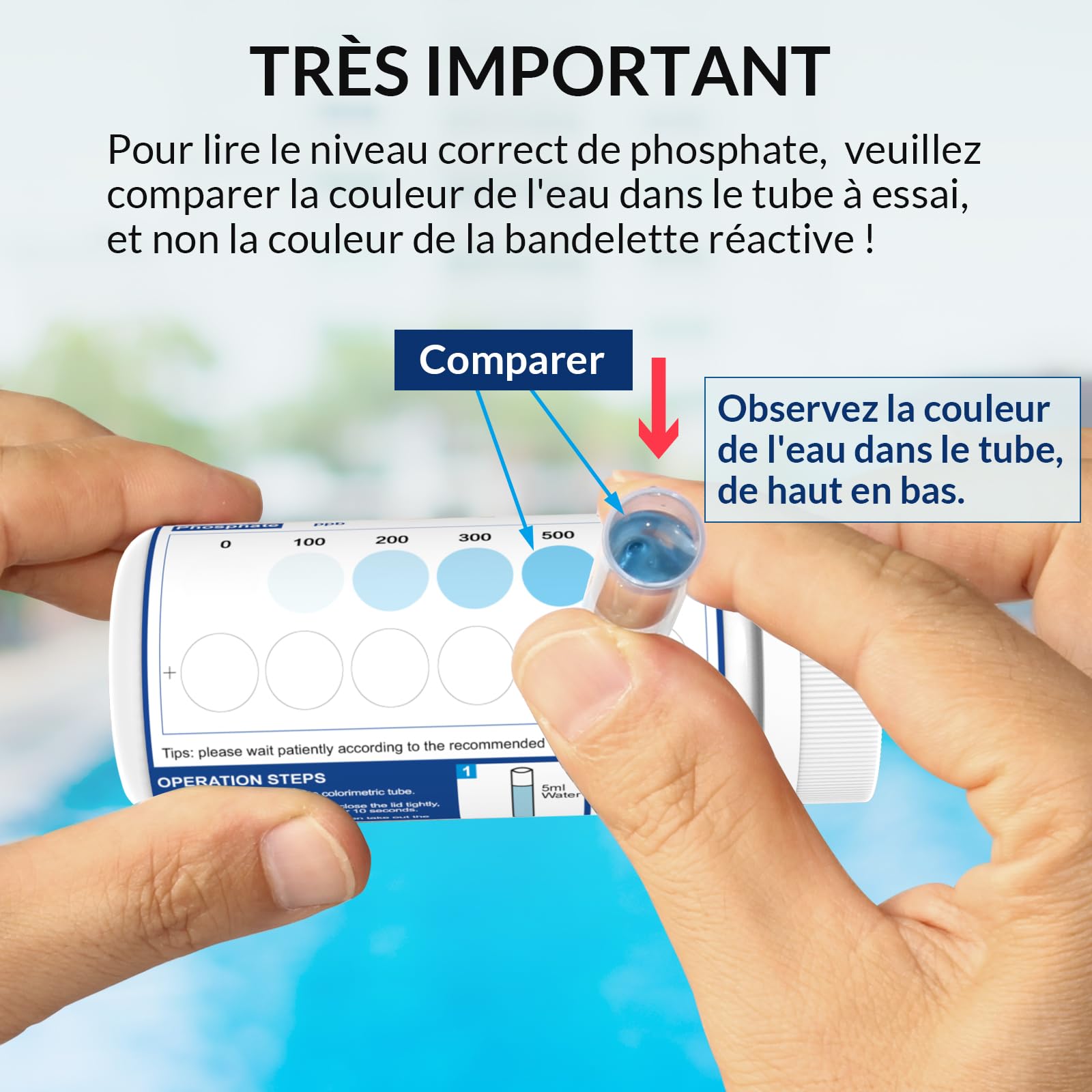 Bandelettes de test des phosphates pour piscine, spa et aquarium ...