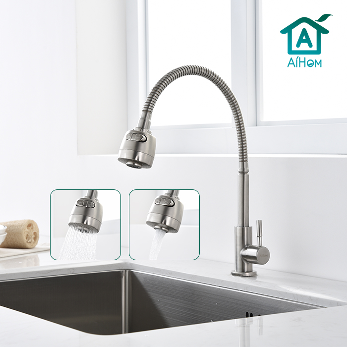 Grifo de agua fría de un solo resorte, mezclador de cocina