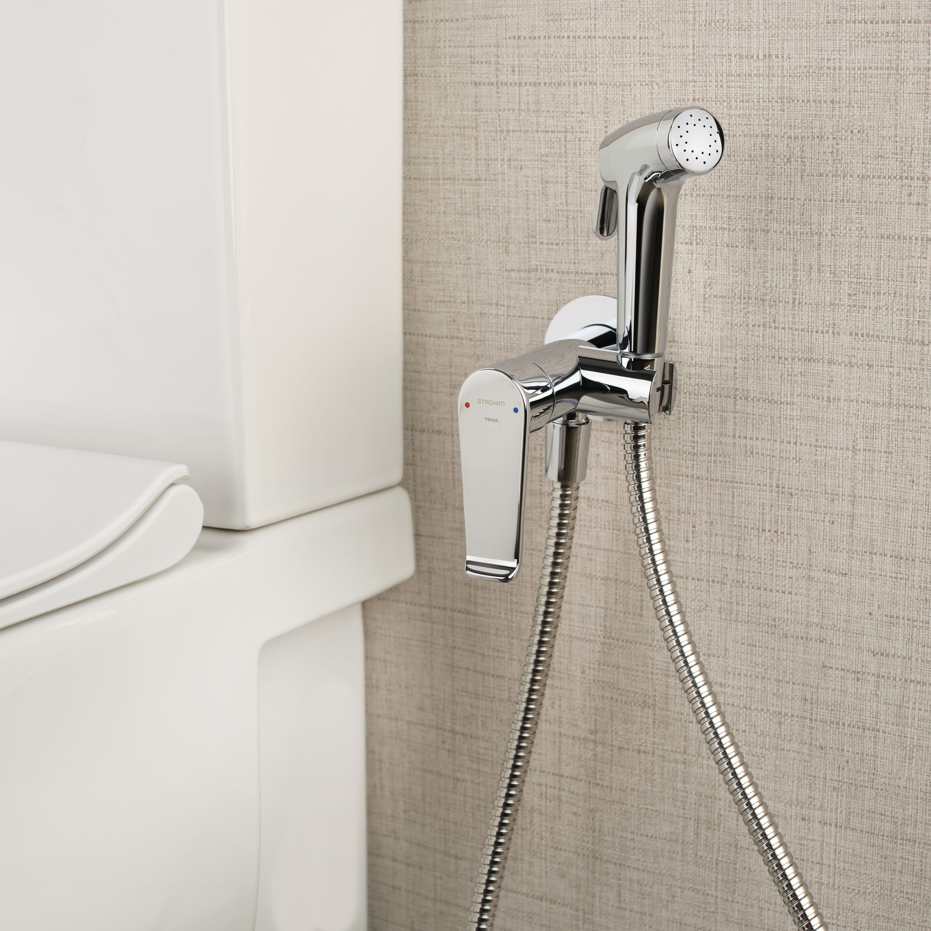 Prysznic toaletowy STROHM TEKA Ethika srebrny o długości 120 cm