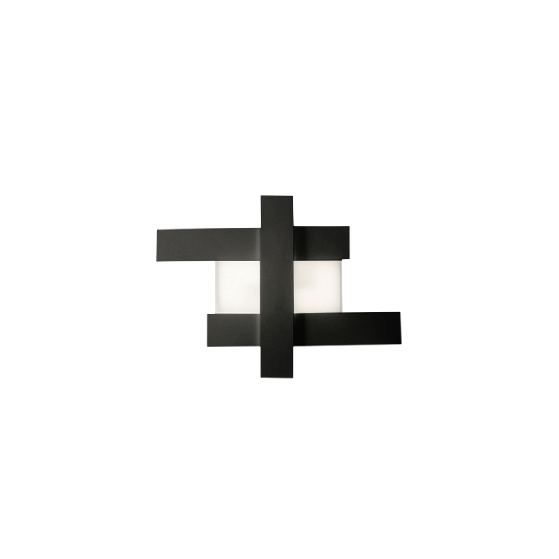 Gea Luce  Aplique Led De Diseño Moderno 30W, Estructura Geométrica De Acero, Luz Cálida 3000K, 2620Lm, Ancho 65,5 Cm, Ip20 Negro , Leroy Merlin