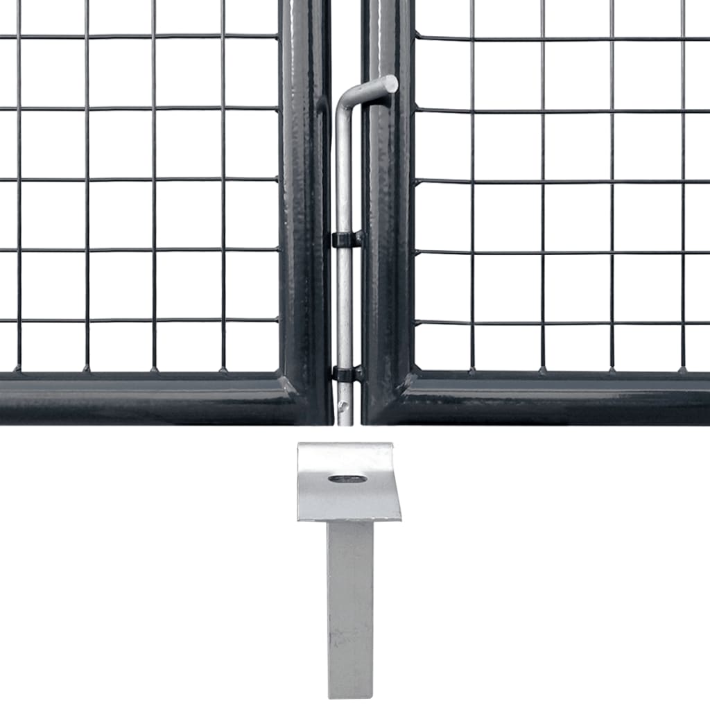 Portail en maille de jardin Acier galvanisé 400x175 Gris 2 - 4