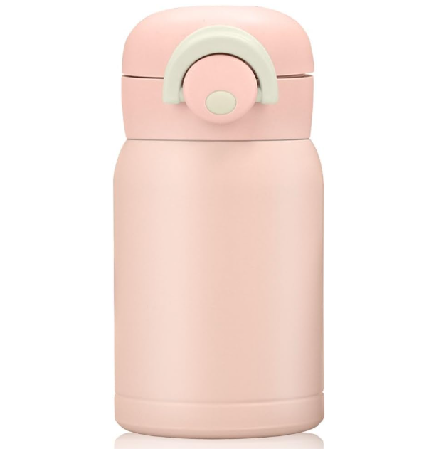 Mała butelka termiczna ze stali nierdzewnej o pojemności 220 ml, niezawierająca BPA, przenośna butelka próżniowa do napojów gorących i zimnych (różow
