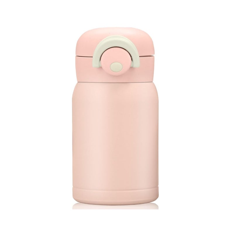 Mała butelka termiczna ze stali nierdzewnej o pojemności 220 ml, niezawierająca BPA, przenośna butelka próżniowa do napojów gorących i zimnych (różow
