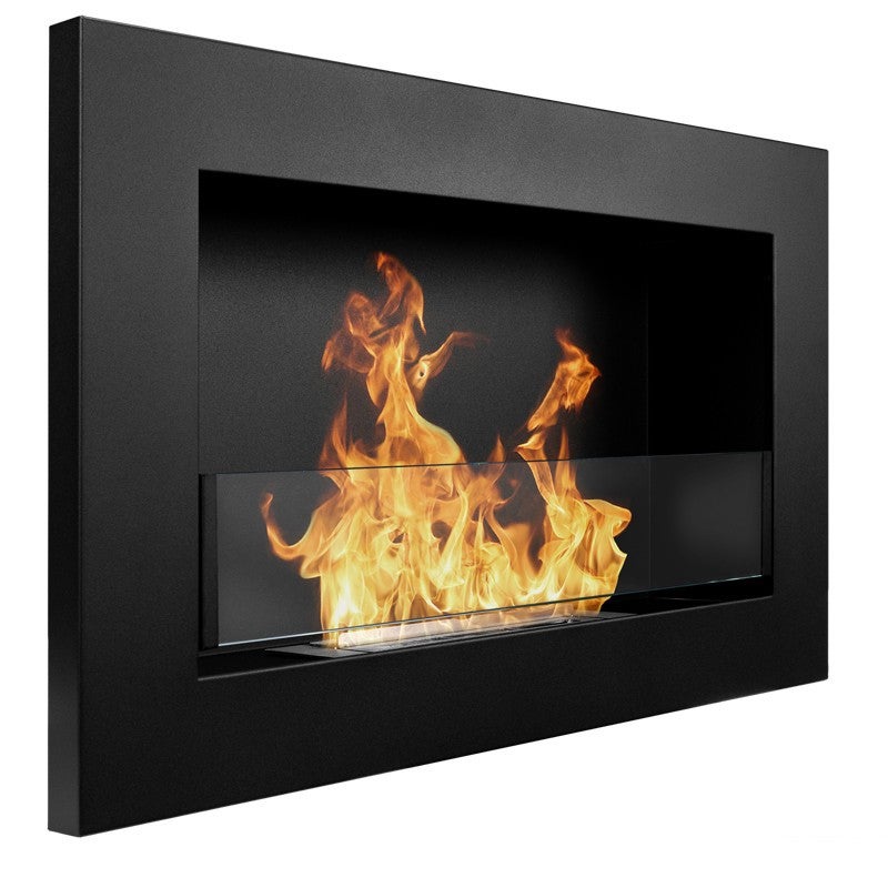 Chimenea de bioetanol Modelo Astrid Negro con cristal protector 65 cm - 2
